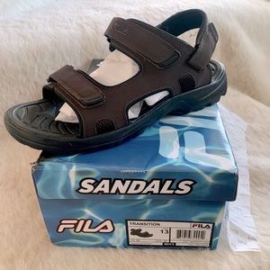 FILA Mens Transition sandals espresso/black Sz 13